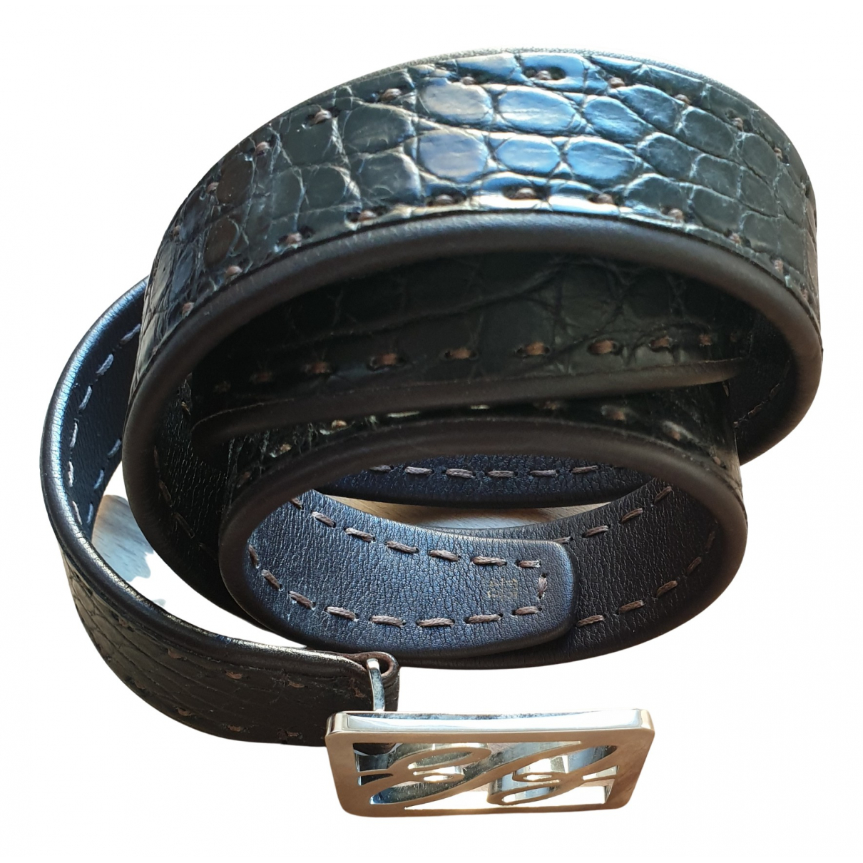 Alligator belt Brioni Brown size XL 